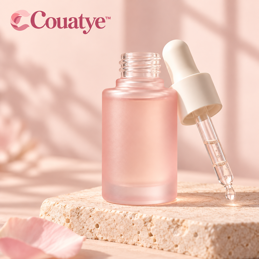 Couatye™ Everyday Hydrating Facial Serum in a Blush Glass Dropper Bottle — logo product image