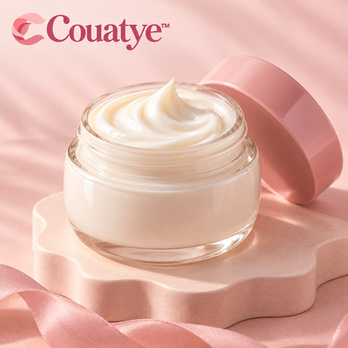 Couatye™ Daily Face Moisturizer in an Ivory Jar with a Rose Lid — logo product image