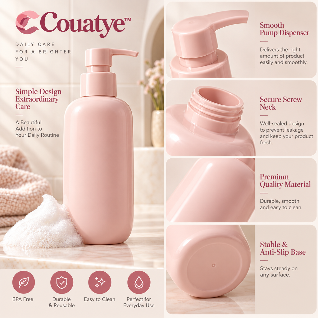 Couatye™ Daily Facial Cleanser in a Blush Pump Bottle — supplied detail graphic; claims pending verification