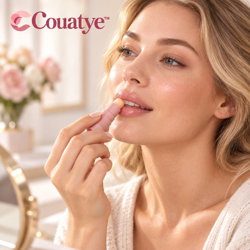 Couatye™ Everyday Lip Balm in a Blush Twist-Up Tube — lifestyle scene
