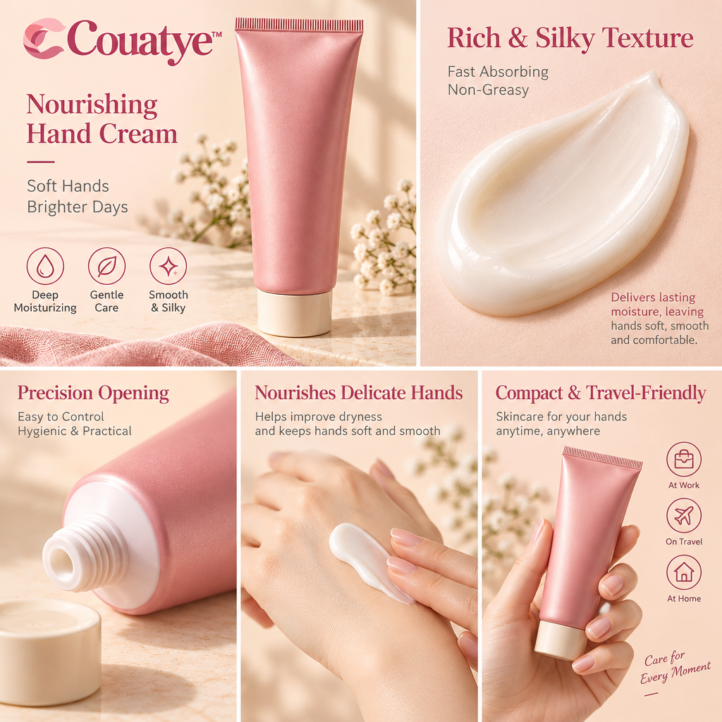 Couatye™ Everyday Hand Cream in a Rose Squeeze Tube — supplied detail graphic; claims pending verification