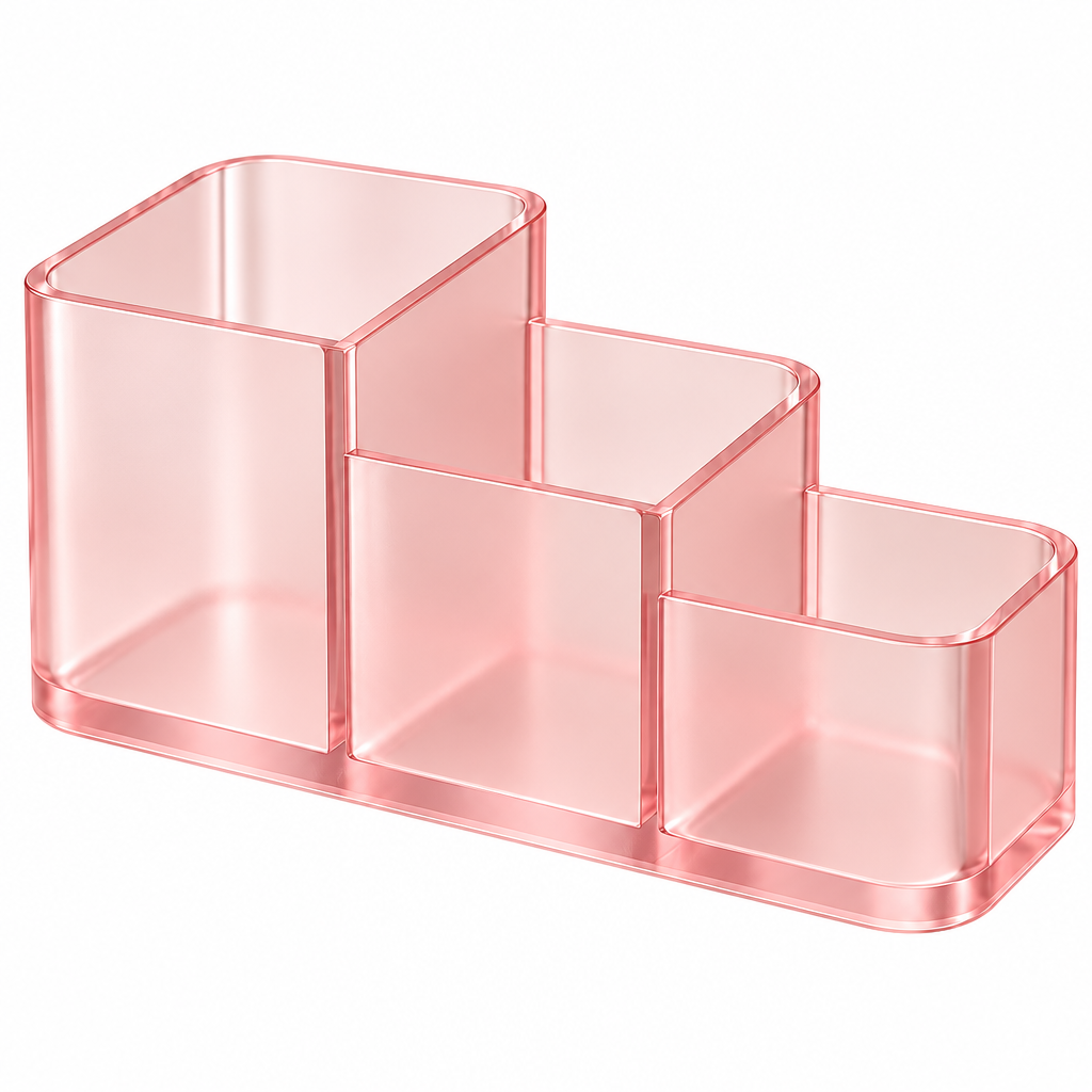 Couatye™ Three-Compartment Blush Vanity Organizer — full product view