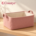 Couatye™ Dusty Rose Fabric Storage Basket with Cream Lining — logo product image